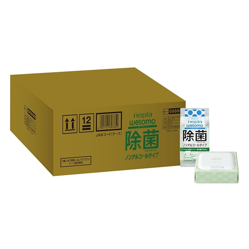 【Amazon.co.jp限定】ネピア wetomo 除菌ウエットティシュ ノンアルコールタイプ 無香料 50枚入り×12個【コンパクトケース品】 5,391円