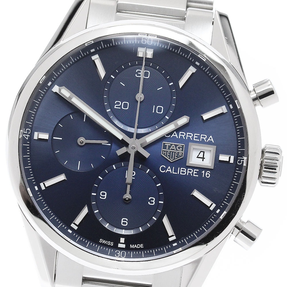 タグホイヤー TAG HEUER CBK2112 カレラ キャリバー16 デイト クロノグラフ 自動巻き メンズ 箱・保証書付き_958332【中古】