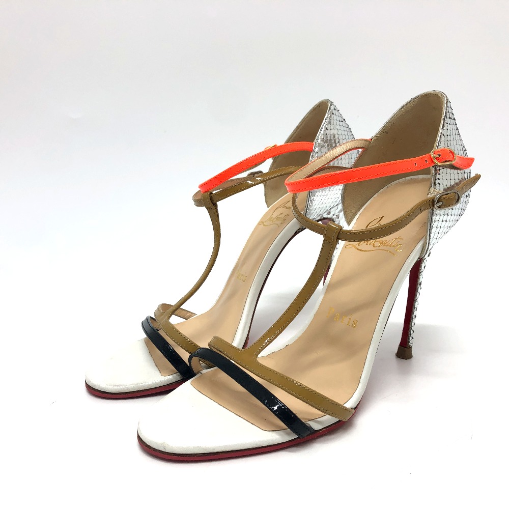 パンプス アンクルストラップ 靴 アパレル小物 ハイヒール レザー マルチカラー