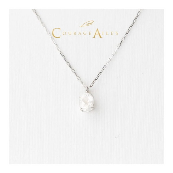 Courage Ailes PDA-2270MO ネックレス 6月誕生石 ムーンストーン 天然石 カラーストーン Pt900 Pt850 プラチナ ペンダント 贈り物 シンプル 4本爪 メーカー直送
