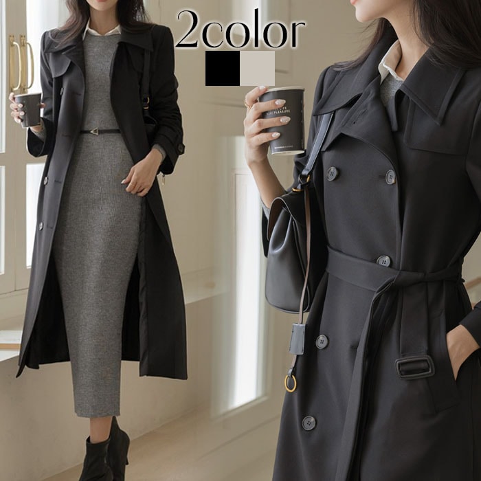 トレンチコート レディース 秋冬 アウター ロングコート 上品