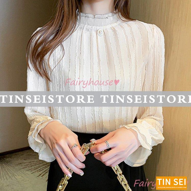 現品~ 2025年新品ブラウス レディース 長袖ブラウス 秋冬 オフィスブラウス 白レース オシャレブラウス パフスリーブトップス 風 大人 上品 通勤OL ゆったりシャツ 40代出荷が早い