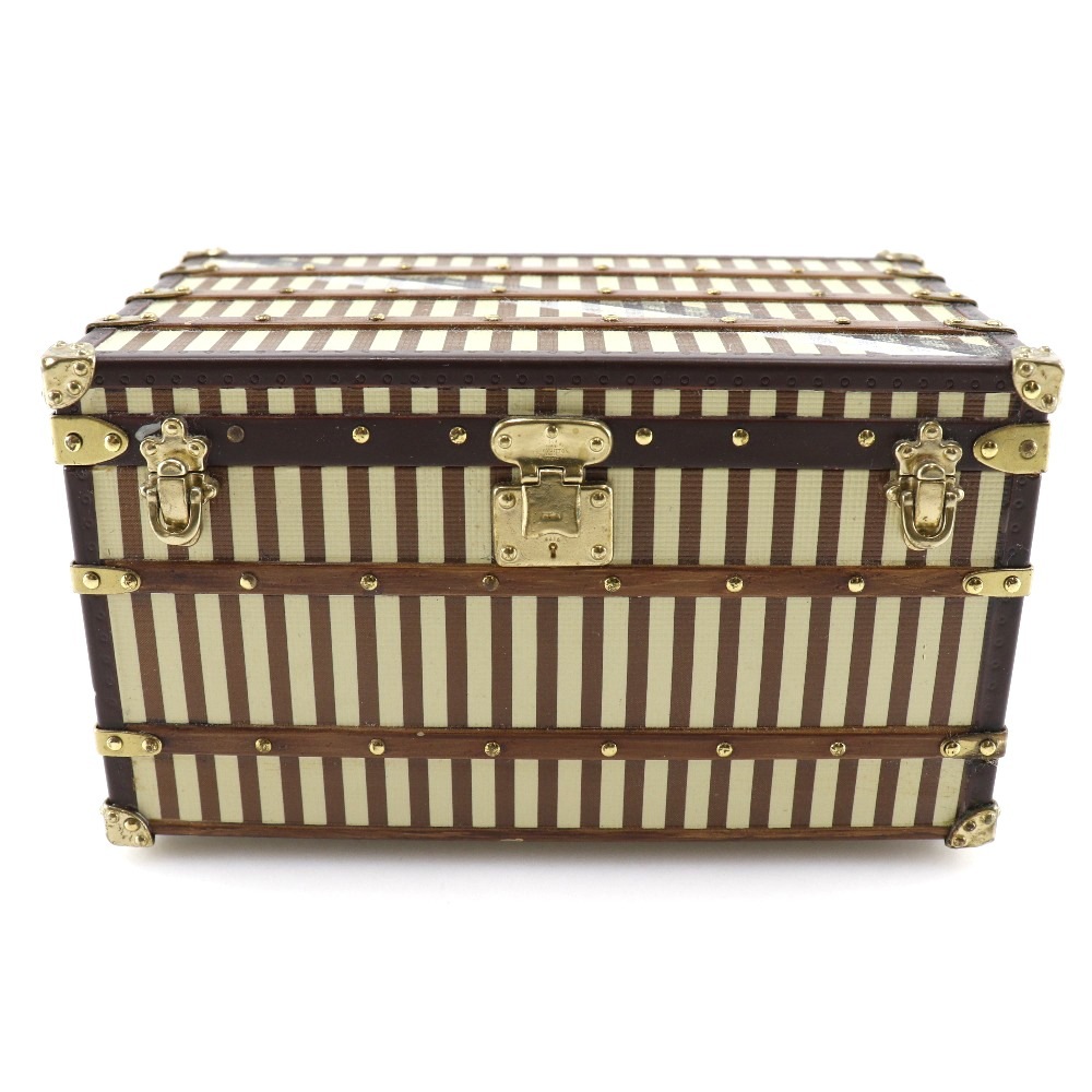 トランク型小物入れ ペーパーウエイト ノベルティ その他ファッション雑貨 金属製 茶 ベージュ _ 中古品 A-ランク