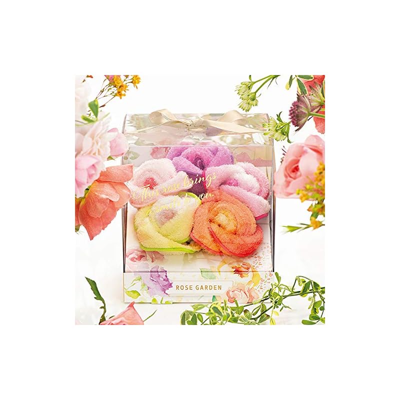 西川 (Nishikawa) 今治タオル ギフト ハンカチタオル 5枚 タオルギフト プレゼント ボックス入り ローズガーデン日本製 カラフル TT80500080M