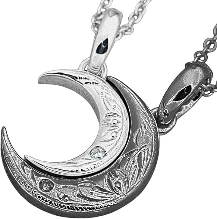 Piena ピエナ シルバー925 天然ダイヤモンド close to me ハワイアンジュエリー 三日月 ムーン スクロール お揃い(レディース/シルバー . メンズ/ブラック) 18,318円