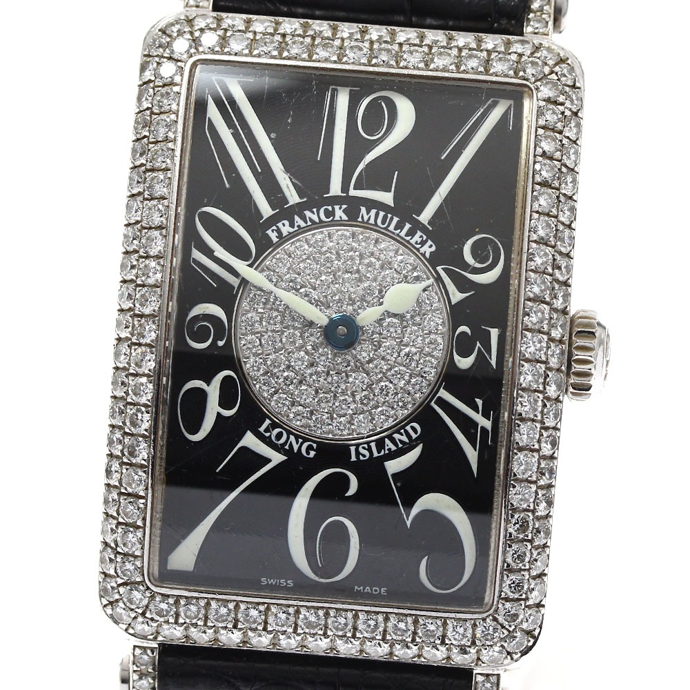 フランクミュラー FRANCK MULLER 952QZD1P ロングアイランド K18WG ダイヤベゼル クォーツ レディース _899910【中古】