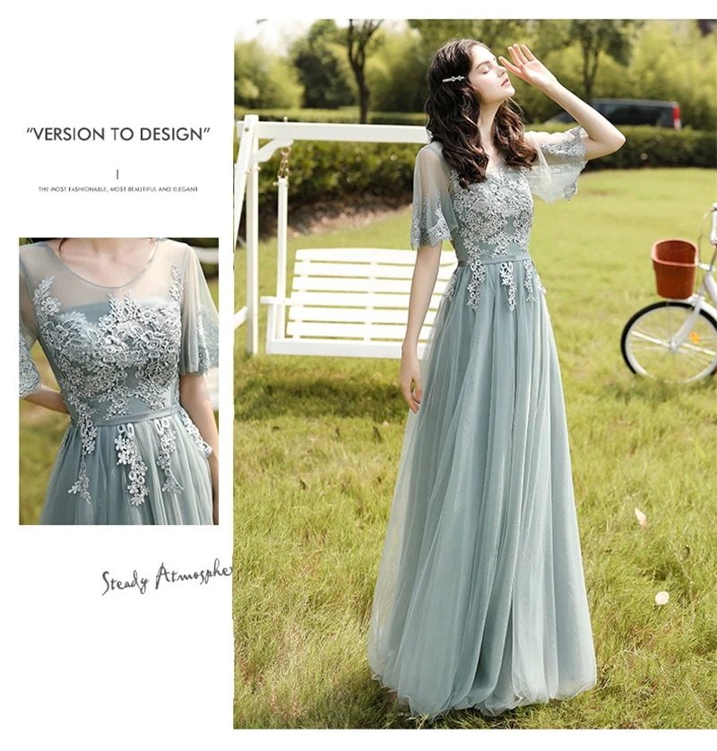 ル 半袖 オフシ ブライズメイド 中袖 パーティー ドレス パーティードレス ロング丈 イブニ