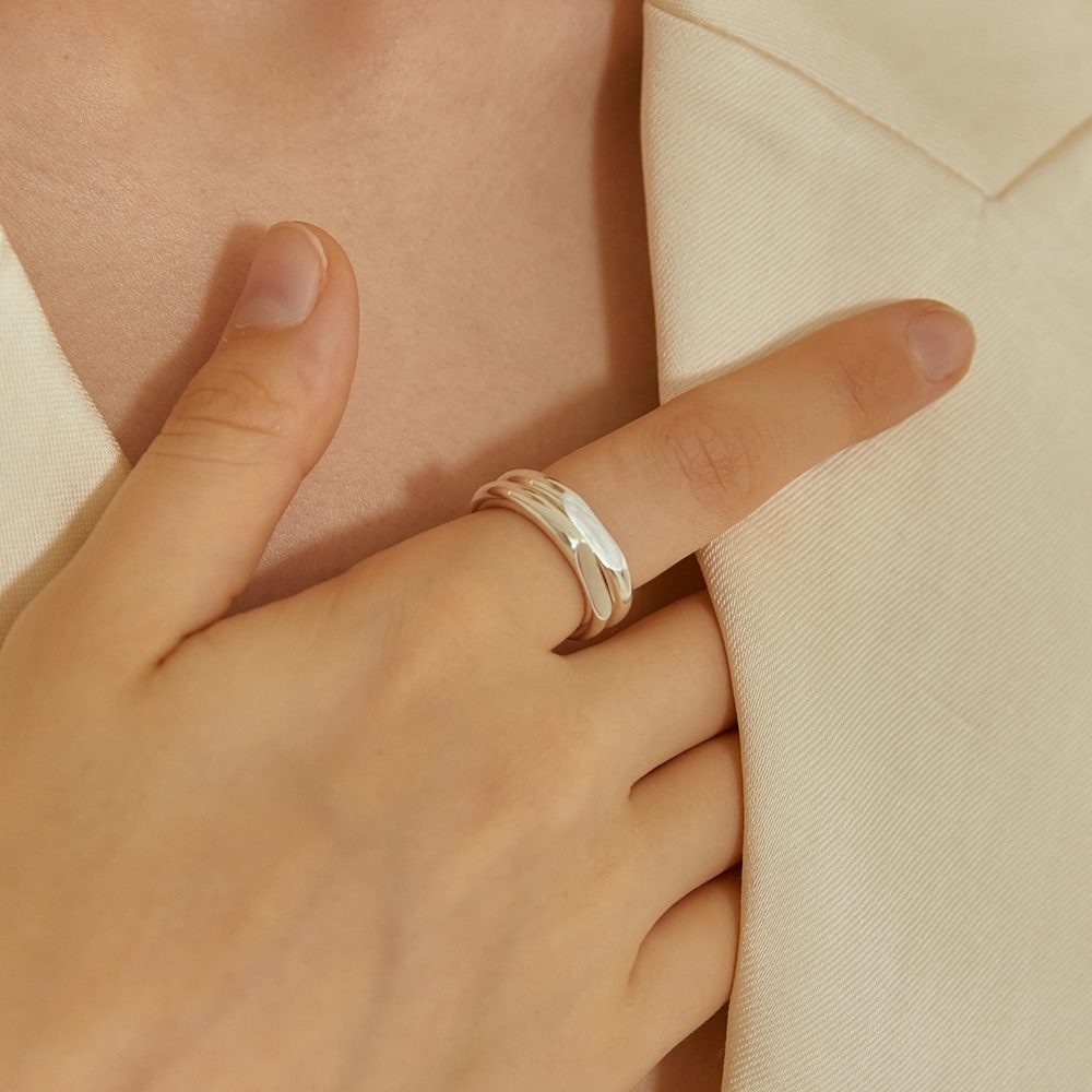 LUNNE シルバーラウンドフラットリングリング #LSR04