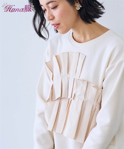 Tシャツカットソー 前フリルカットソープルオーバー Hana服