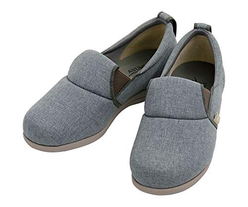 徳武産業 あゆみシューズ 介護靴 施設用 ゆったり簡単スリップオン 3E グレー 両足3Lサイズ 1043