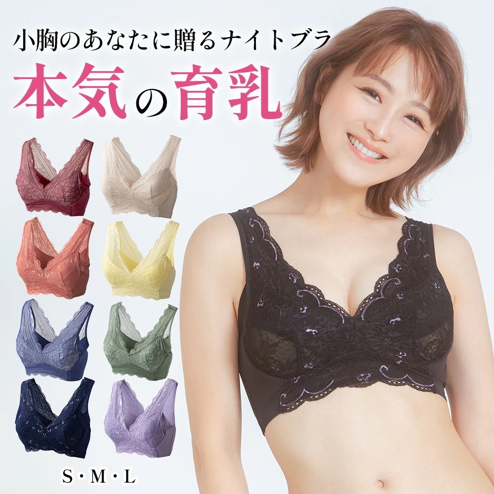 ブラ累計販売200万枚突破 公式 LUNAナチュラルアップナイトブラ 小胸 育乳 バストアップ バストケア ブラジャー ナイトブラ ルーナ ルーナブラ バストケア 夜用 補正 ノンワイヤー 夜ブラ L