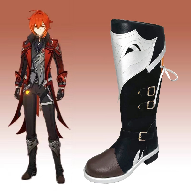 原神コス靴ディルク・イン・ホン・ラストナイトスキンコスプレゲームアニメ靴コミック展示靴画像デザイン