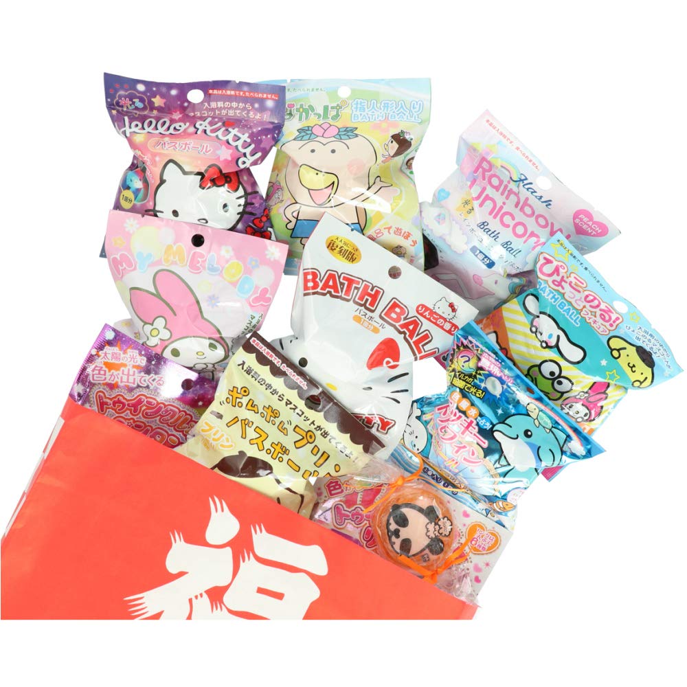 女の子用 キャラクター バスボール 福袋 10個入り + パンダ石けんorフラワーバスペタル1個 詰め合わせ 5,013円