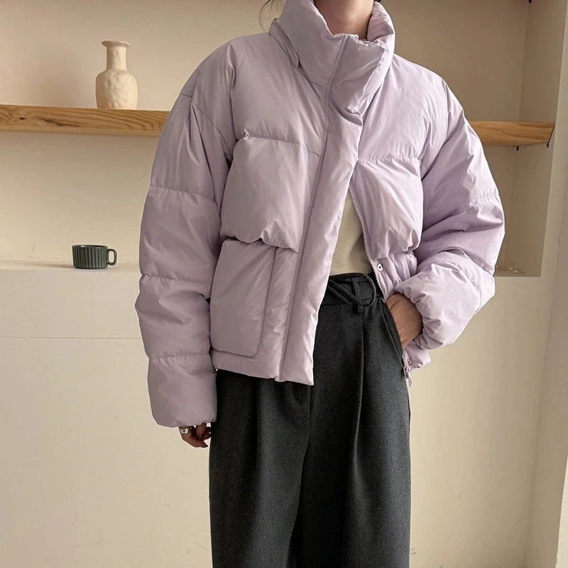 エレガント レディース ショートダウン 立襟 冬 新作 防寒 カジュアル