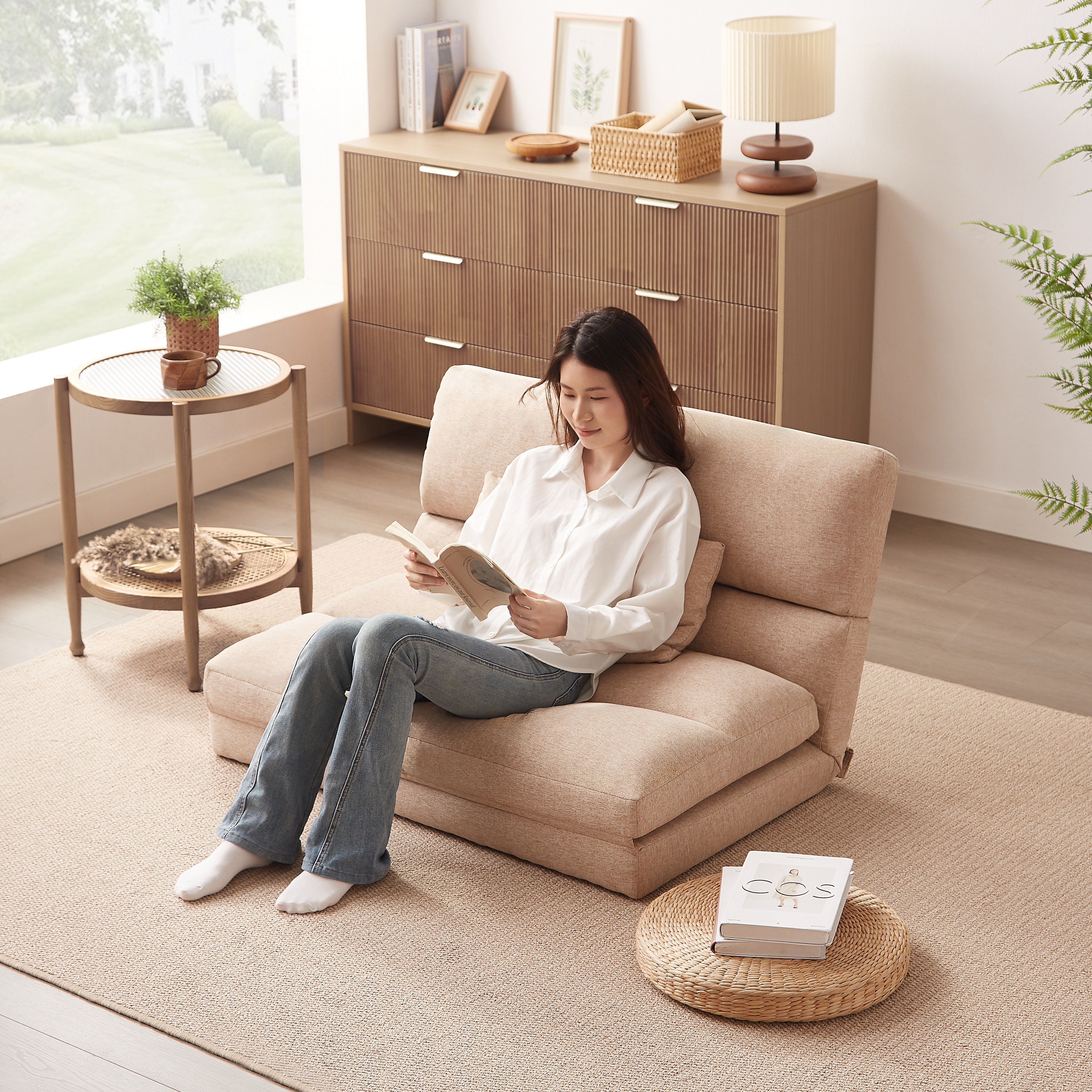 F14折りたたみ ソファベッド 座椅子 幅103cm 2人掛け ソファ リクライニング 5段階 コンパクト P1/P2 おしゃれ 14,471円