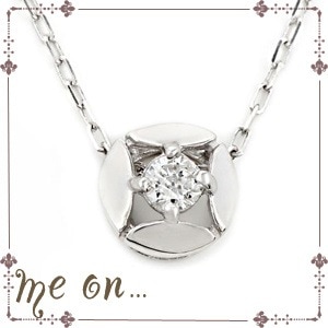 me on... シンプルな輝きを胸元に K10ホワイトゴールド WG シンプル天然ダイヤモンド 0.07ct ネックレス 発送目安：２３週間