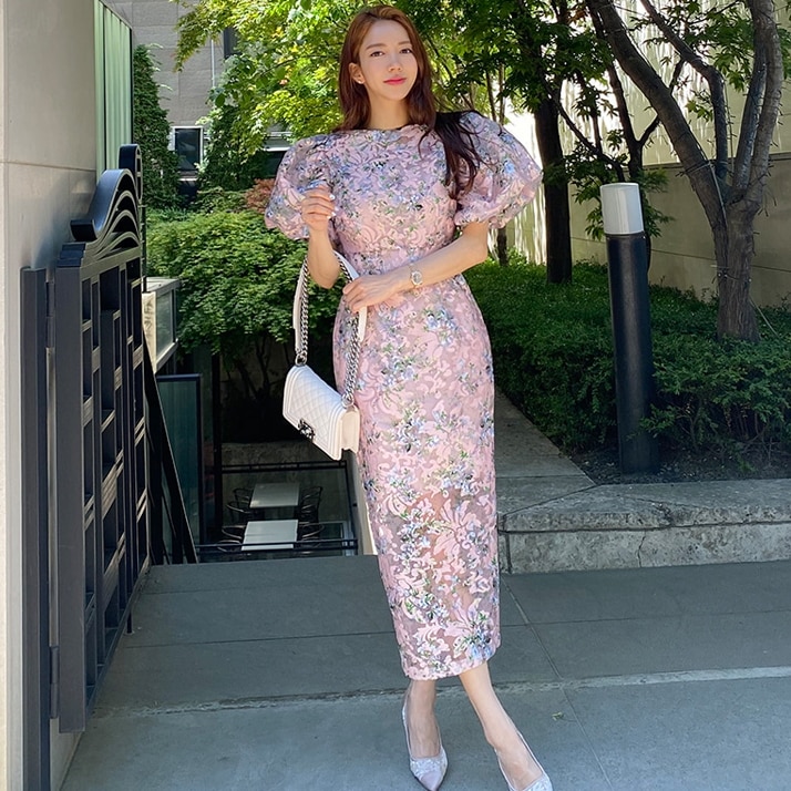 新作 秋冬 レディース 春夏 ワンピース ロング丈 9分丈 袖あり 半袖 パフスリーブ 5,096円