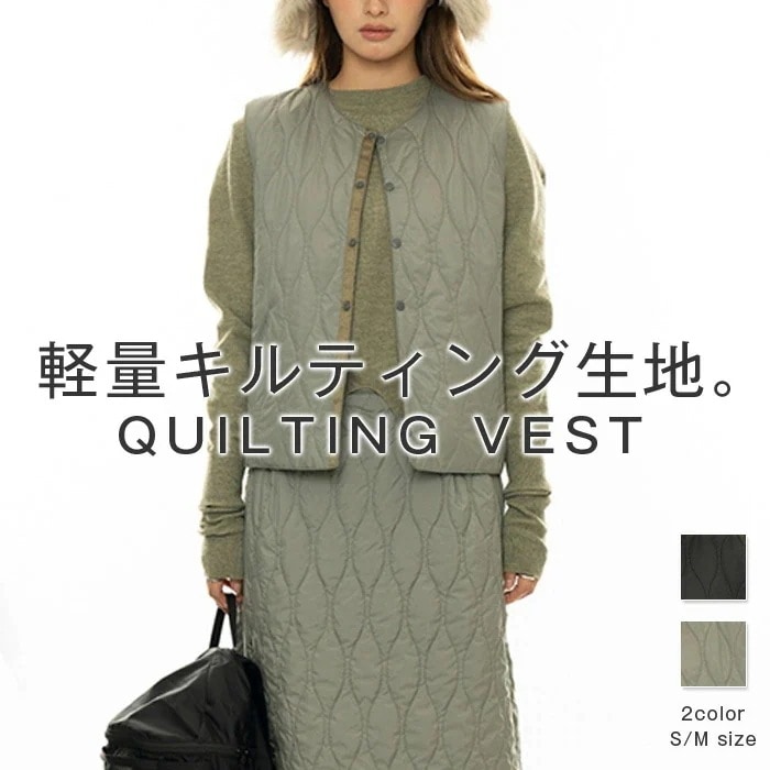 キルティングベスト ベスト レディース キルティング キルト キルトベスト ノーカラー アウター ジレ 羽織り 冬 秋 秋冬 ノーカラー 中綿ベスト インナーベスト インナーダウン ダウン 大きいサイ 5,217円