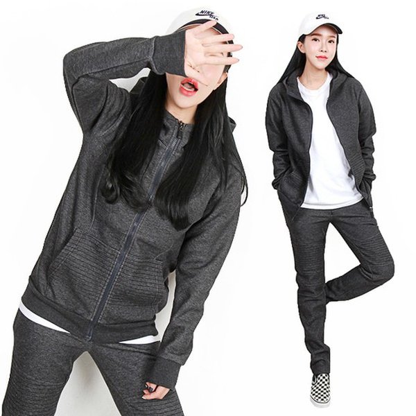 HスタイルSJ裏起毛刺繍ジッパーセット/大きいサイズ/男女/トレーニング