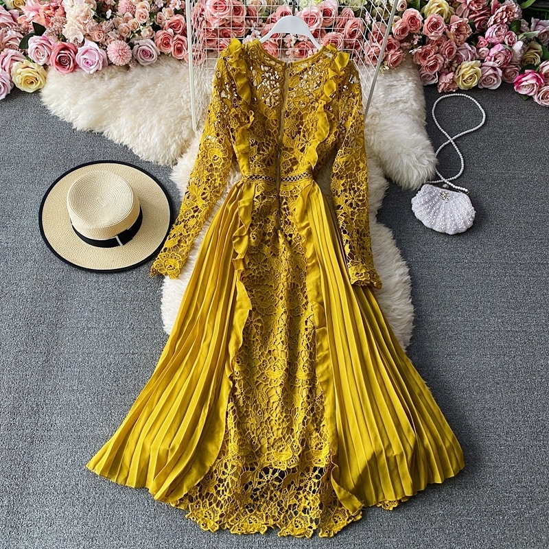 ワンピース レディース フレアワンピース Aラインワンピース マキシ丈 長袖 無地 春 秋 フレア