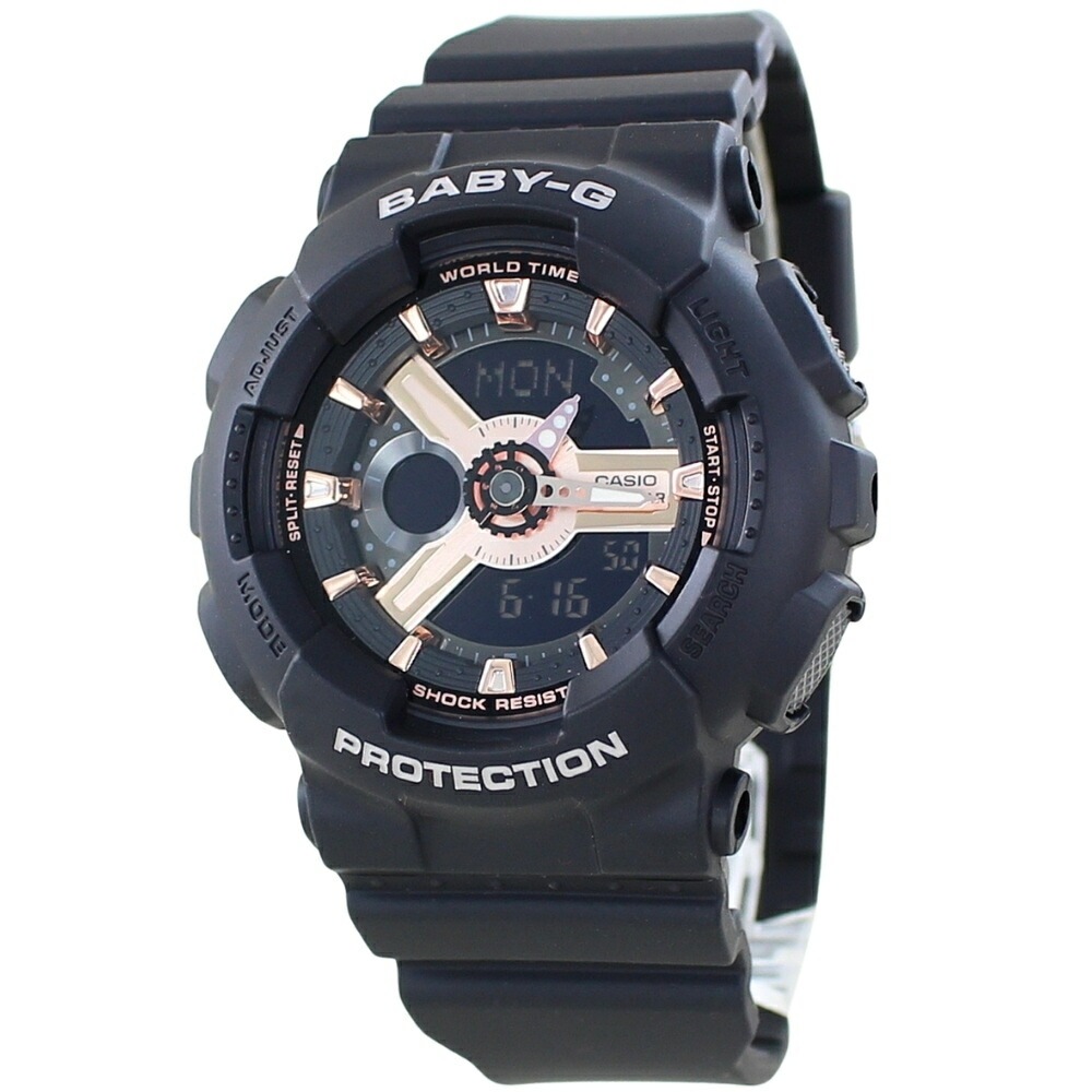 CASIO Baby-G ベビーG ベビージー カシオ レディース 母の日 腕時計 手表 アナデジ ローズゴールド×ブラック 10気圧防水 海外モデル BA-110XRG-1A 誕生日プレゼント ラン