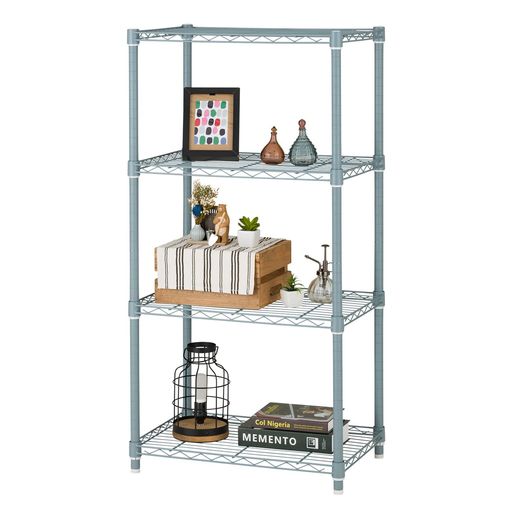 ルミナス ラテ 収納ラック グレー 4段 幅60 オシャレで可愛い お部屋に馴染む優しい色味 スチールラック 棚 全体耐荷重320KG 幅61×奥行41×高さ121CM 水や傷に強い キッチンラック