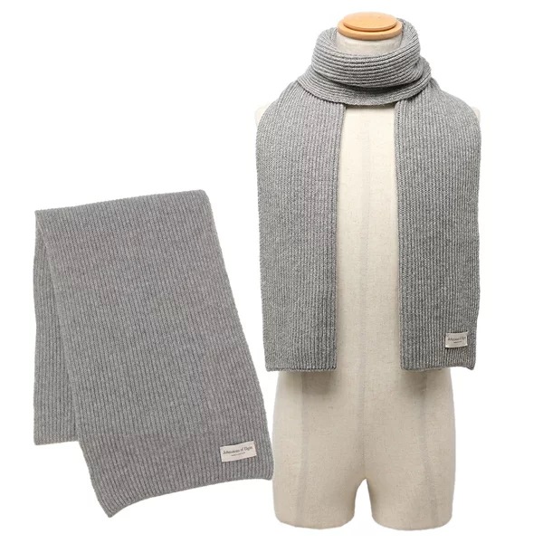 マフラー ニットリブマフラー グレー メンズ レディース ユニセックス HAA01684 HA0308