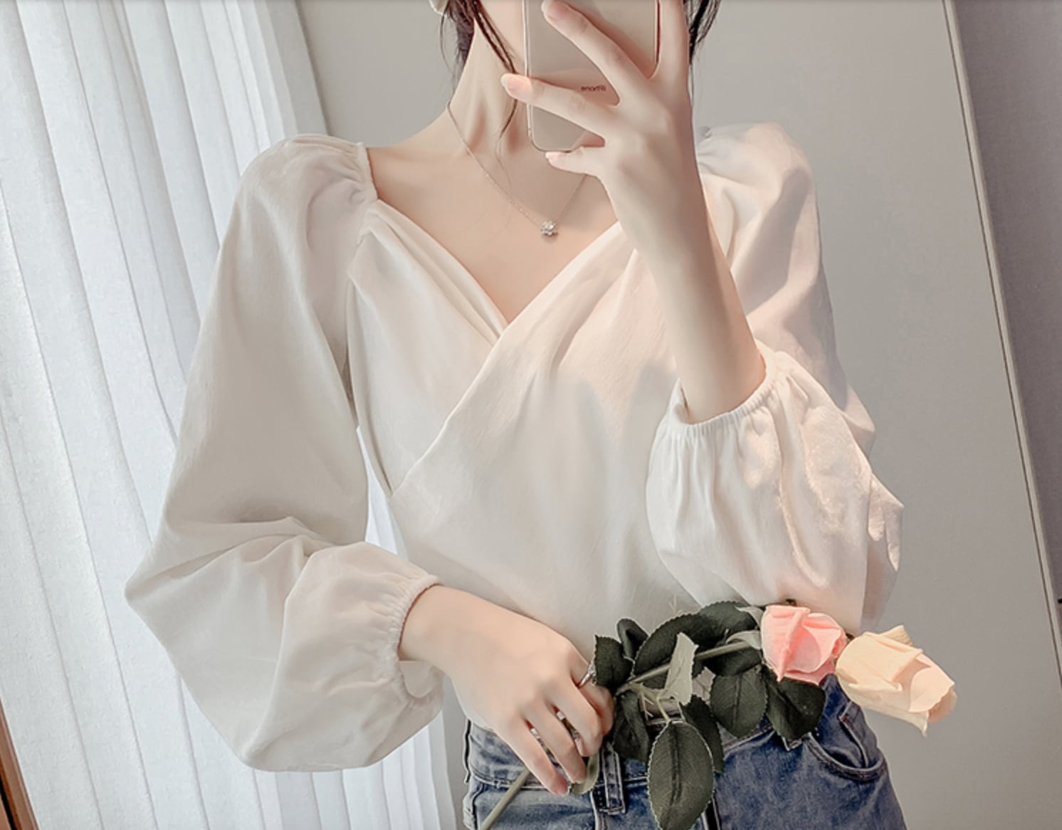 トップス ブラウス 袖あり 長袖 パフスリーブ 大人可愛い きれいめ シンプル 上品 おしゃれ