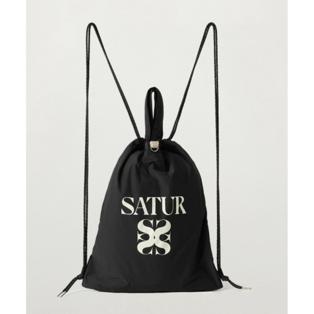 SATUR ソリッド ドローストリング バッグ ブラック