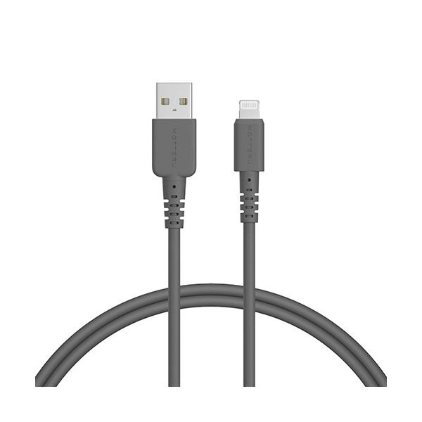 （まとめ） オウルテックMOTTERU A to Lightning シリコンケーブル スモーキーブラック 1m MOT-SCBALG100-BK1本 [x3セット]