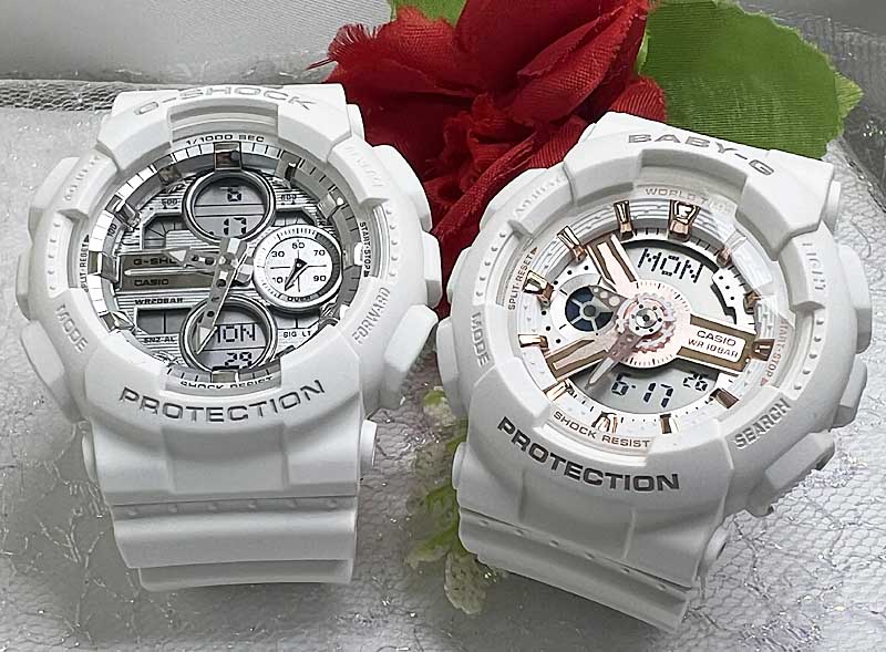 恋人たちのGショック ペアウオッチ G-SHOCK BABY-G ペア腕時計 カシオ 2本セット GMA-S140VA-7AJF BA-110RG-7AJF クリスマス　誕生日 御祝い 銀婚式