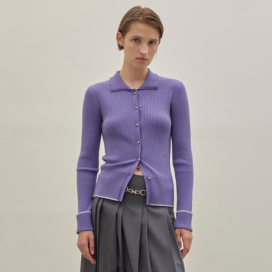 Slim Fit Accentuated Collar Knitwear Cardigan (CD-2074)