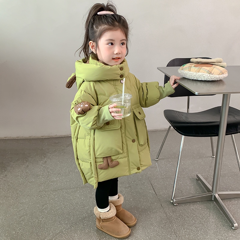 【迅速な出荷】2024年秋冬子供用綿入り服新しいスタイルベビー女の子キルティングジャケット洋風厚手冬服女の子冬綿入り服