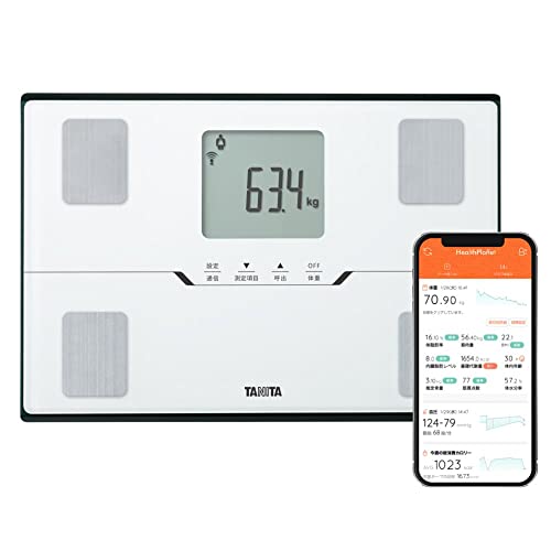 体重 体組成計 スマホ連動 ヘルスメーター BC-768 ホワイト体脂肪率/内臓脂肪レベル/筋肉量/基礎代謝量/体内年齢/推定骨量/BMI/スマホ連動/乗るピタ