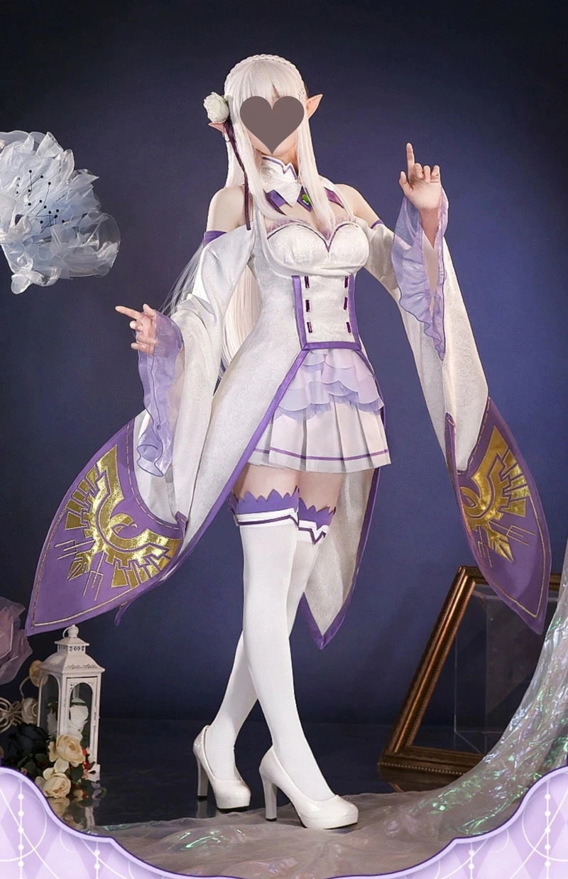 コスプレ コスチューム エミリアたん 氷結の魔女 Re:ゼロから始める異世界生活 リゼロ かつら購入可能