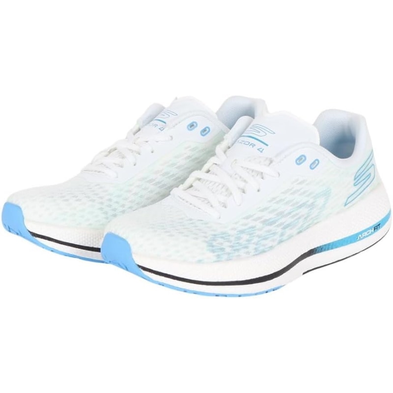 ランニングシューズ レディース GO RUN RAZOR 4 ホワイト ブルー ゴーラン レイザー 4