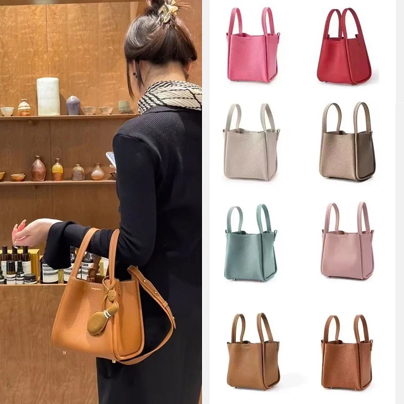 バッグかごバッグレデイースバッグかごバッグトートバッグハンドバッグショルダーバッグ2025春新品可愛い斜め掛け本革レザー大容量10colour
