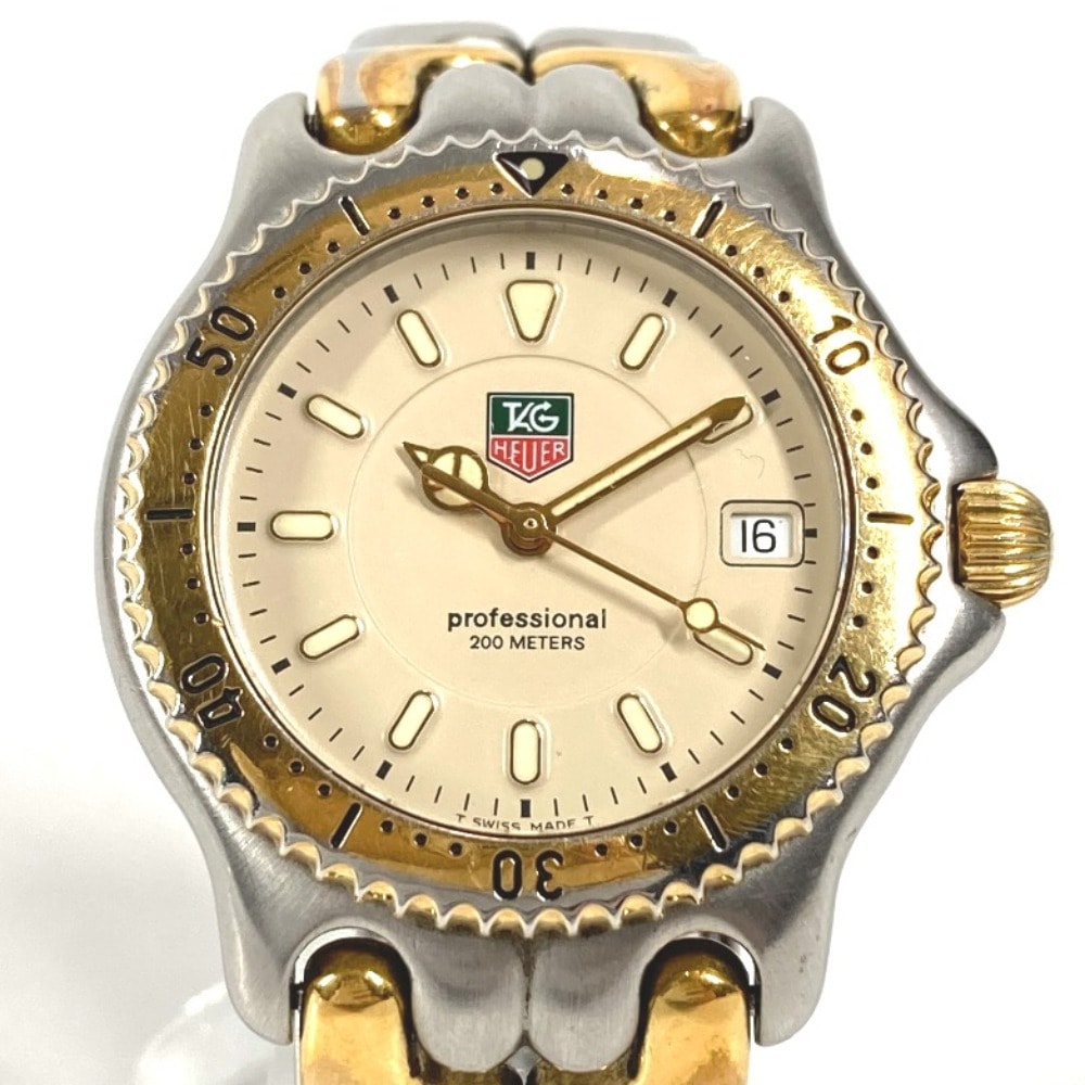 腕時計 WG1221-KO クォーツ デイト コンビ プロフェッショナル ウォッチ 時計 SS/GP シルバー