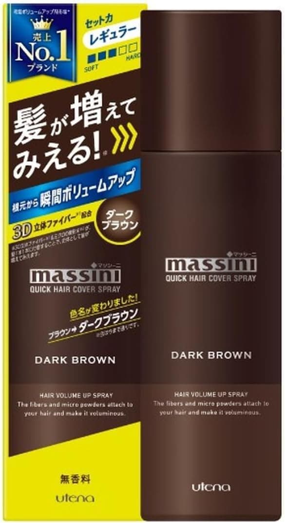 まとめ買い ウテナ マッシーニ クイック ヘア カバー スプレー ブラウン 無香料 140g 男性用×6個