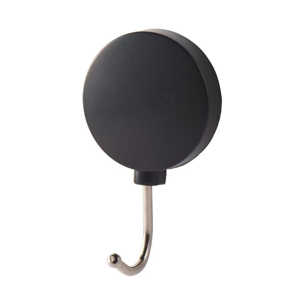 （まとめ）TANOSEE カラーマグネットフックスイング 耐荷重約1kg 黒 1個 (×50セット)