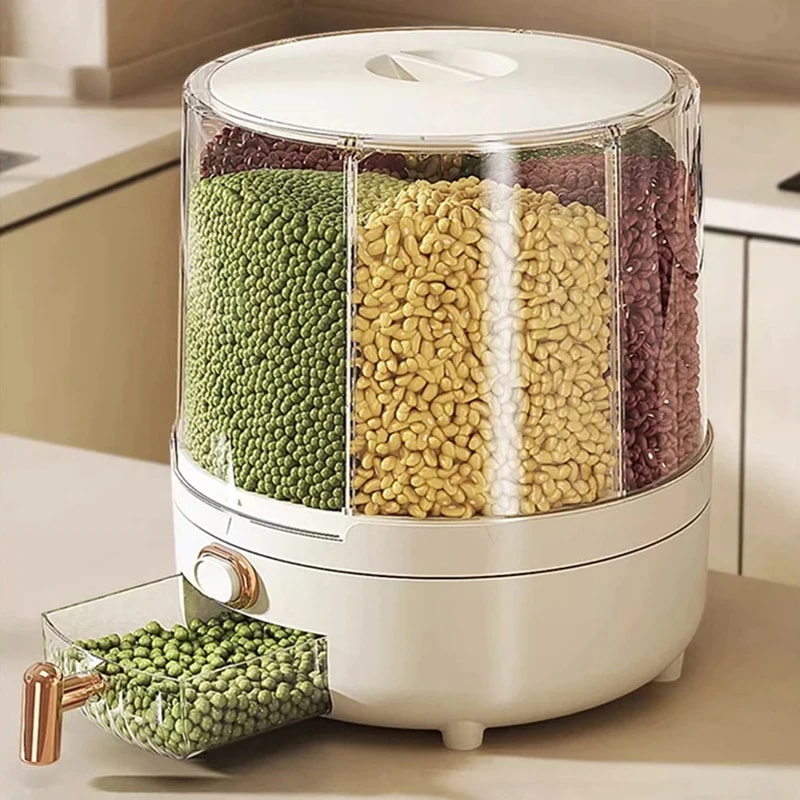 大きな家庭用グレイン収納ボックス密閉バケット防虫防湿プライスタンク食品保存360