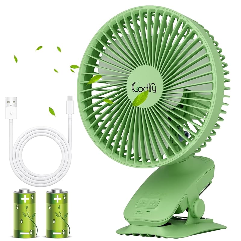 20% off Codify 卓上扇風機 usb充電式 自動首振り 10000mAh大容量 タイマー付き usb扇風機 クリップ式 静音 約42H連続使用可 4段階風量調節 扇風機 小型 超強風 リズ