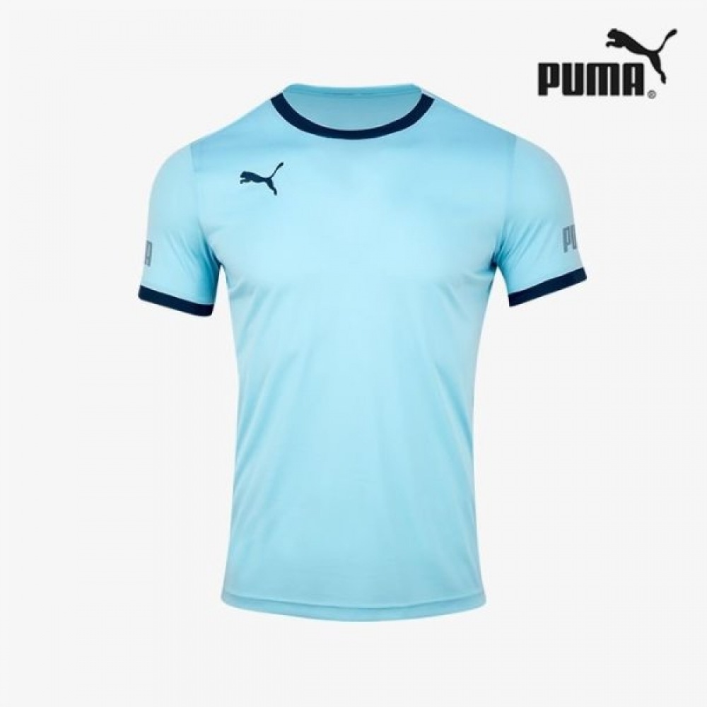プーマガレリアプーマサマーメンズサッカージャージー半袖Tシャツライトブルージャージー