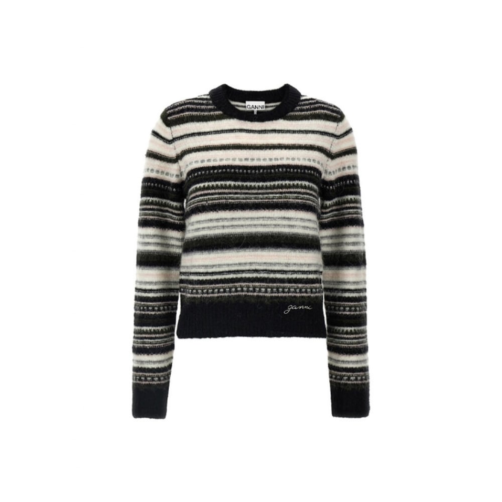 ガニソフトウールストライプニット K2391 099