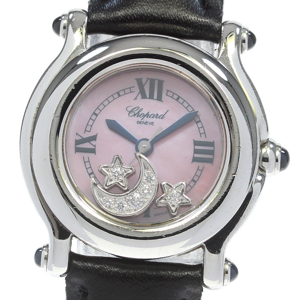 ショパール Chopard 27/8245-23 ハッピースポーツ ムーン&スター クォーツ レディース _660384【中古】