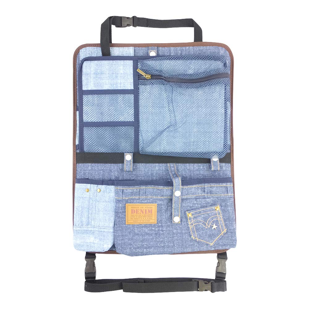 アットファースト(At First) ドライブポケット 車 収納 シートポケット シートバックポケット 食事トレイ付き おしゃれ車内収納 Lサイズ AF1515