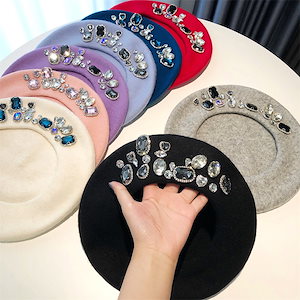 韓国ファッション ベレー帽 ダイヤモンド ウール ペインターハット 秋と冬 快適である トレンド 新しい