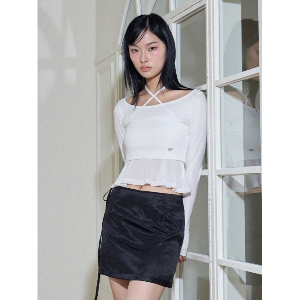 ITOV ソウルレイヤードクロップTシャツホワイト