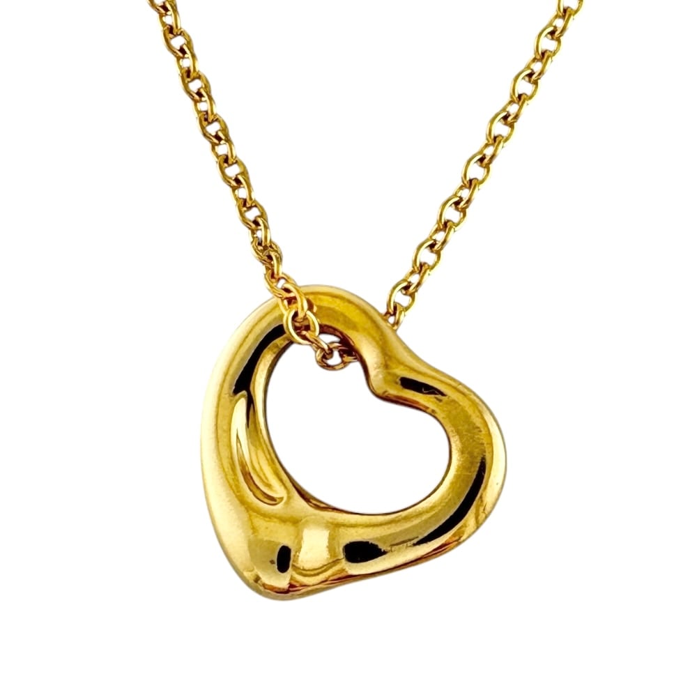 ティファニー オープンハート ネックレス 18金 K18イエローゴールド TIFFANY&Co. 中古 美品 46,200円