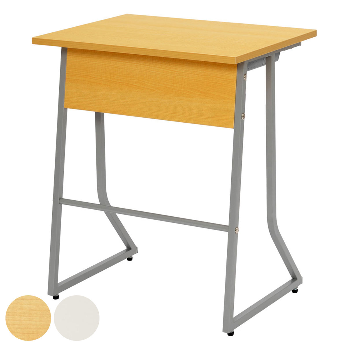 ワークデスク 幅60cm 収納棚付き 研修用 コンパクト オフィス デスク 机 オフィス家具 シンプル ナチュラル ホワイト 白 木目調 学校 塾 セミナー 法人限定